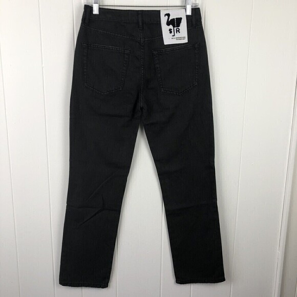 Sandrine Rose + Free People Straight Leg Black Jeans Button Fly Size 24 - Picture 6 of 11